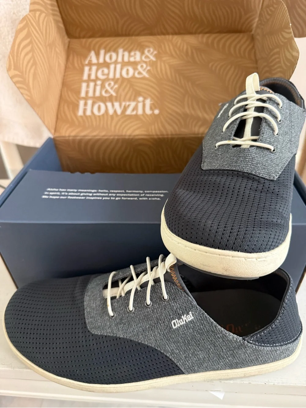 OluKai Men’s Navy and Gray Casual Sneakers